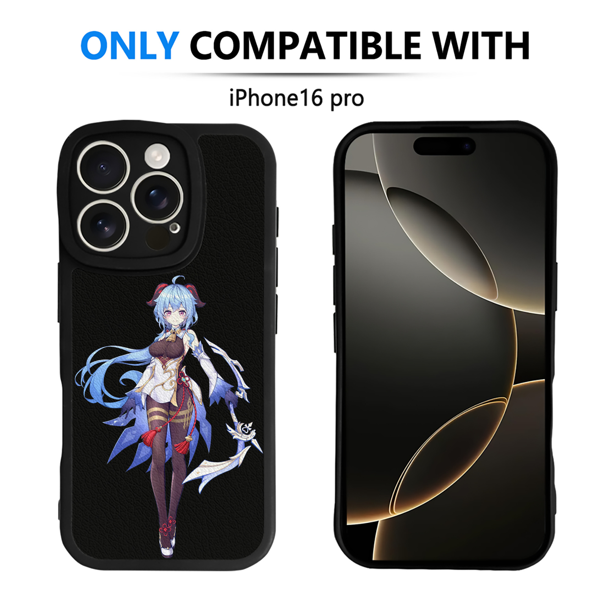 げんし神 甘雨 かんう genshin Ganyu 【iPhone 16シリーズ対応】シリコンスマホケース（レザー調） 材質：シリコン